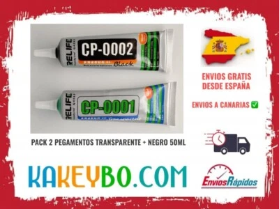 Pacchetto 2 Colla Adesiva Professionale NERA + TRASPARENTE 50ML CP-0001 + CP0002 - Immagine 1 di 4
