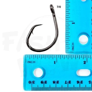 10-200pcs Fish WOW!® 7/0 Fishing 4x strong offset circle hooks Black Nickel lot - Picture 1 of 6