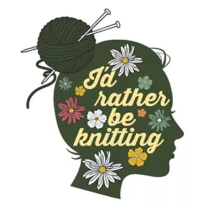 4” Knitting Sticker Rather Be Knitting Yarn Ball Stitch Needles Knit - Picture 1 of 1