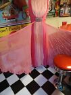 True Vintage Mid-century 1960s 70s Chiffon Prom Evening Dress Gown Pink MCM Mod 