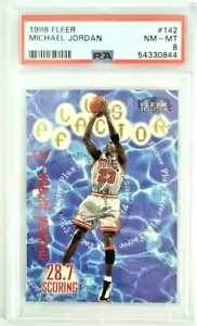 Michael Jordan 1998 Fleer - Plus Factor # 142 casi nuevo-como nuevo PSA 8 - Imagen 1 de 3
