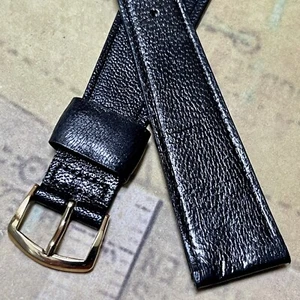 Single keeper Long Genuine Goatskin 22mm vintage watch band 16mm buckle 1950s - Picture 1 of 4