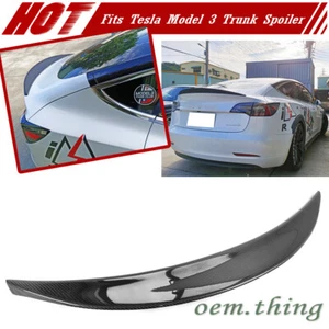2017-2023 Fit For Tesla Model 3 Fastback Trunk Spoiler High P Type Carbon Fiber - Picture 1 of 8