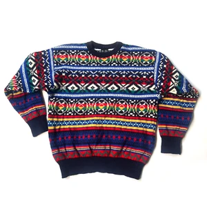 Suéter De Colección DALE OF NORWAY Nordec Tejido Azul Marino Colores Brillantes L 100% Lana - Imagen 1 de 20