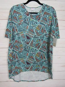 Lularoe Women's Irma Teal & Salmon Top Size XS NWT - Picture 1 of 3
