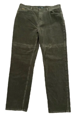 Женские вельветовые брюки Lauren Jeans Co 14 зеленые прямые штанины средняя посадка Heritage - Изображение 1 из 4