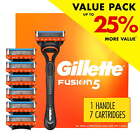 Gillette Fusion5 Razor for Men, Handle + 7 Razor Blade Refills, Gray US