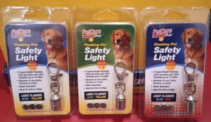 Bright Strobing Pet Dog Clip-On Lights Can Be Seen 1/2 Mile Away +Xtra Batteries - Picture 1 of 16