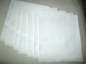 7 antike Seiden-Leinenservietten 65 x 65 cm Monogramm "EB" aus Nachlass - Bild 1 von 6