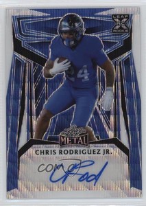 2023 Leaf Metal Blue Wave /7 Chris Rodriguez Jr #BA-CRJ Rookie Auto RC