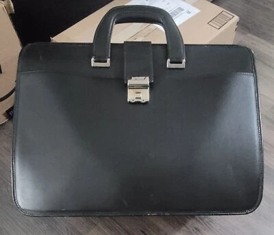 Hartmann Briefcase Belting Leather Black  Doctors Lawyers Case Travel Bag - Image 1 of 4
