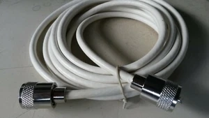 3m CB-FUNK-ANTENNENKABEL WEISS RG58U mit 2 montierten PL-Steckern + Verbinder - Picture 1 of 5