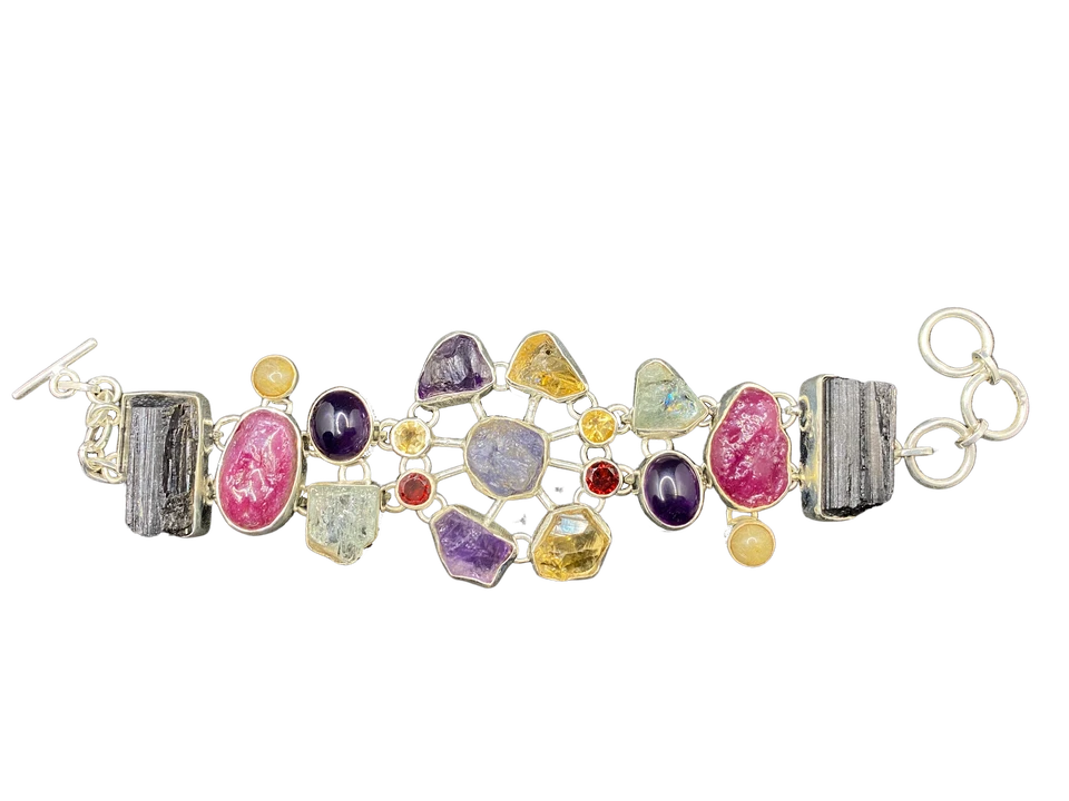 Moda Positano Gioielli - Collezione Zaffiro - Bracciale Ag925 Rubino, Tormalina - Immagine 1 di 4