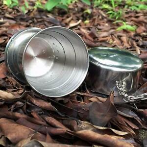 Portable Telescopic Folding Cup Steel Outdoor Cup Camping Travel B2D0 P0Q8