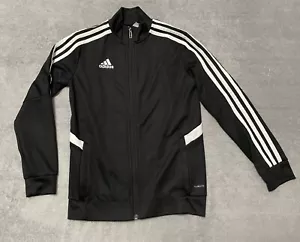 Adidas Full Zip Track Jacket Youth Kids Size S 9-10Y Black Long Sleeve DY0106 - Picture 1 of 13