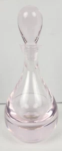 Oneida Pink Clear Tear Drop Glass Pirfume Bottle With Stopper Empty Issues - Picture 1 of 11