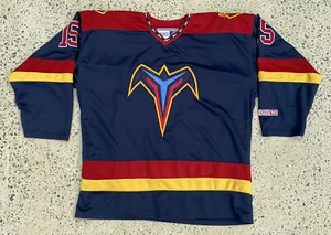 Vintage CCM NHL Atlanta Thrashers Dany Heatley #15 Hockey Jersey XL Navy Blue - Picture 1 of 6