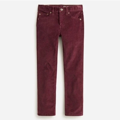 New Crewcuts Boys Stretch Corduroy Pants Sz 12 14 Wine Red Cotton Elastic Waist - Image 1 of 2