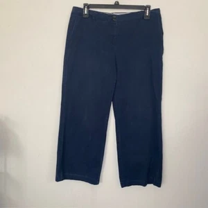 J. Jill Live-In Chinos Navy Blue Cropped pants size 16 P Summer Wide legs EUC - Picture 1 of 6