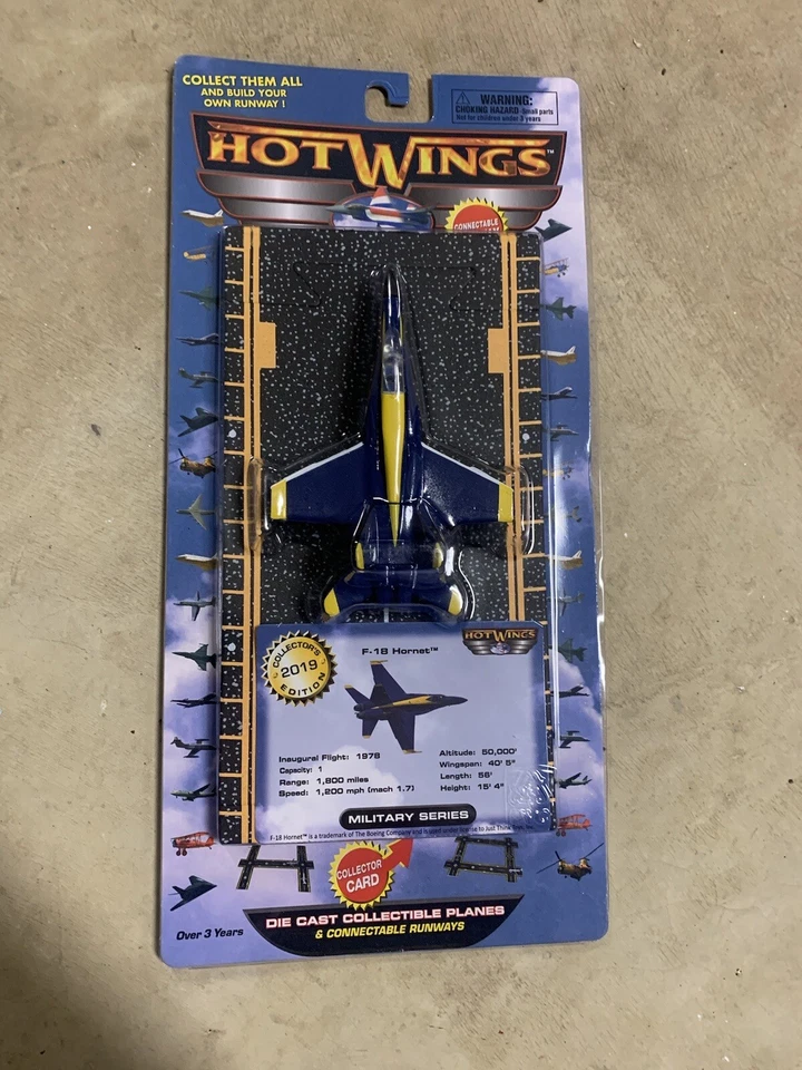 Hot Wings Diecast Metal Toy with Runway Section - F/A-18 Hornet Blue Angels - Image 1 of 1