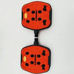 LOOK Geo Trail Grip Pedals - Platform 9/16" Mountain City Bike Vibram Grip  Red - Picture 1 of 4