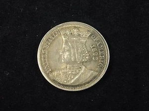 1893 Isabella 25C Uncertified Ungraded Silver Commemorative Quarter US Mint Coin - Picture 1 of 2