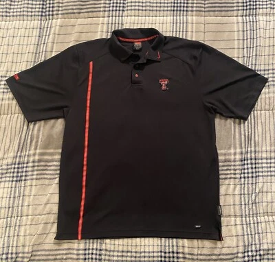Texas Tech Nike Y2K Team Nike Authentic Team Apparel Dri Fit Polo Black Large - Image 1 of 4