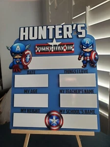 First and Last Day of School Board Captain America Theme - Back to school board - Picture 1 of 11