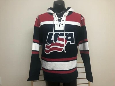 USA OLYMPIC HOCKEY  47 Brand Superior Lacer Hockey Style Hoodie  Throwback  - Image 1 of 3