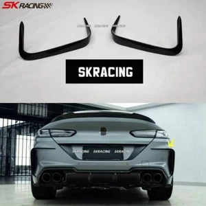 Dry Carbon Fiber For BMW F91 F92 F93 M8 Rear Bumper Canards Vent Fins Splitter - Picture 1 of 10