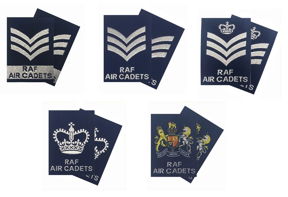 Pair of Regulation RAFAC NCO SNCO WO Rank Slides Blue ( RAF Rank Slides - NEW - Image 1 of 1