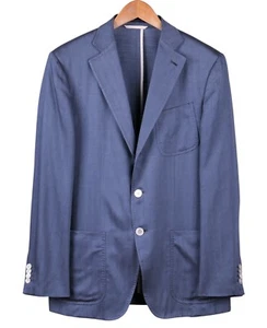 Ermenegildo Zegna Cashmere Silk Herringbone Lightweight Unlined Jacket Coat 40 R - Picture 1 of 14