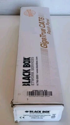 BLACK BOX GigaTrue CAT6 Patch Panel with Support Bar Universal Wiring-48 Port - Image 1 of 3