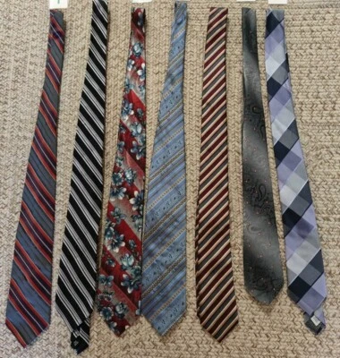 Lote mixto de 7 corbatas para el cuello corbata artesanal klein premio seda poliéster vintage Foto 1 de 4