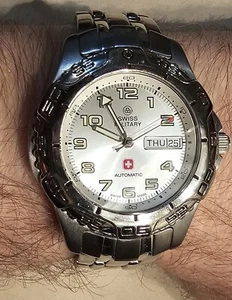 Swiss Military Watch automatic ETA 2836-2 25Jewel Day Date SS observation Back - Picture 1 of 16