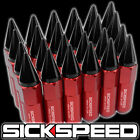 SICKSPEED 24 PC RED/BLACK SPIKED ALUMINUM LUG NUTS FOR WHEELS/RIMS 12X1.5 L18