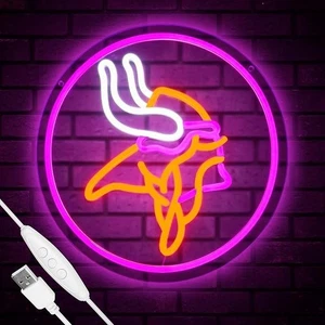 New MINNESOTA VIKINGS Neon Light Sign HD Vivid - Picture 1 of 4