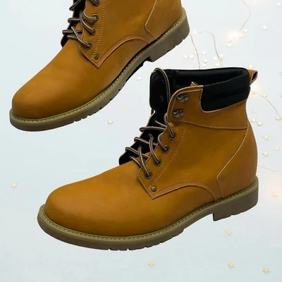 Botas masculinas de couro Calto Height Increase no tamanho 12 novas sem etiquetas - Imagem 1 de 4