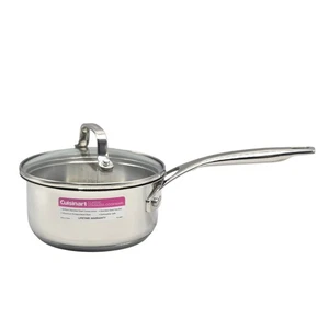 Cuisinart Classic Stainless Cookware 1.0Qt  Saucepan With Lid Induction Ready - Picture 1 of 12
