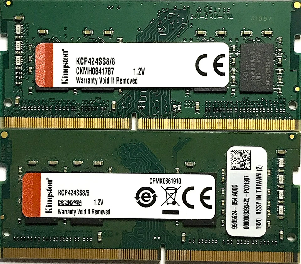 Kingston 16GB (2x8GB) 1Rx8 PC4-2400 DDR4 1.2V SDRAM KCP424SS8/8 - Image 1 of 1