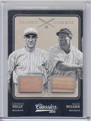 2014 Hack Wilson George Kelly Panini Classics Combos DUAL GAME BAT /25 - #15 - Image 1 of 2