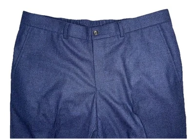 Pantalones de vestir Jack Victor Jordan de lana azul para hombre; hechos en Montreal; 38R Foto 1 de 4