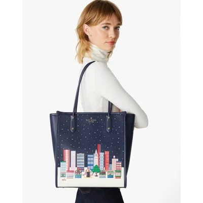 Kate Spade New York Ella Winter Wonders North South Double Handle Tote Bag  - Image 1 of 4