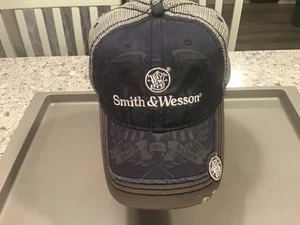 540 Brands Smith And Wesson Firearms Meshback Strapback Hat/Cap Distressed Bill - Picture 1 of 4