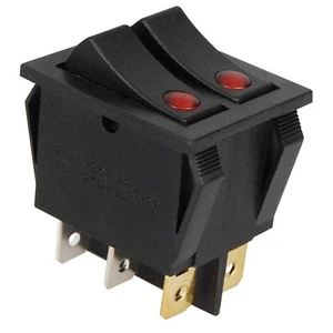 Interruptor basculante doble rojo iluminado 250V 15A encendido/apagado 2x2 posiciones de conmutación - Imagen 1 de 2