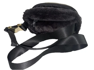 LULULEMON Everywhere Bolso Cinturón Estuche Negro Felpa Vellón Dorado ⭐️🖤 NUEVO Foto 1 de 4