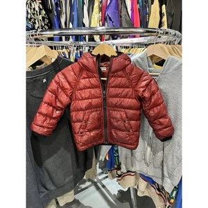 Vintage 90s Stone Island Junior Down Puffer Red Jacket Junior Size 2 - Picture 1 of 8