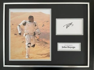 Signed Framed John Boyega Finn Star Wars Last Jedi Force Awakens Rise Skywalker - Picture 1 of 3
