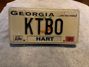 Georgia GA Nummernschild... on my mind Vanity KTBO Hart County 2002 - Bild 1 von 1