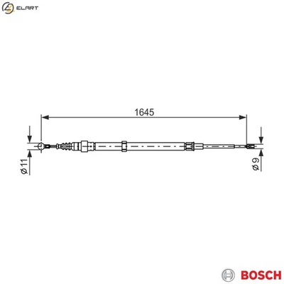 CABLE PULL PARKING BRAKE 1 987 482 191 FOR SKODA FABIA/Combi/II/Praktik  VW - Image 1 of 4